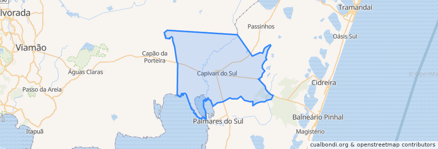 Mapa de ubicacion de Capivari do Sul.