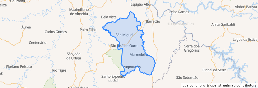 Mapa de ubicacion de São José do Ouro.