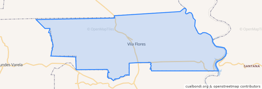 Mapa de ubicacion de Vila Flores.