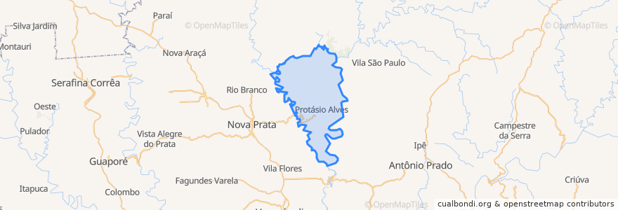 Mapa de ubicacion de Protásio Alves.