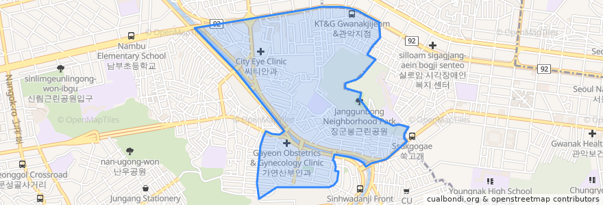 Mapa de ubicacion de 서원동.