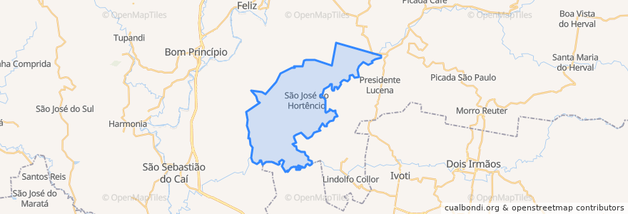 Mapa de ubicacion de São José do Hortêncio.