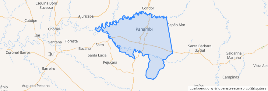 Mapa de ubicacion de Panambi.