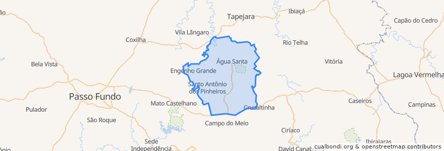 Mapa de ubicacion de Água Santa.