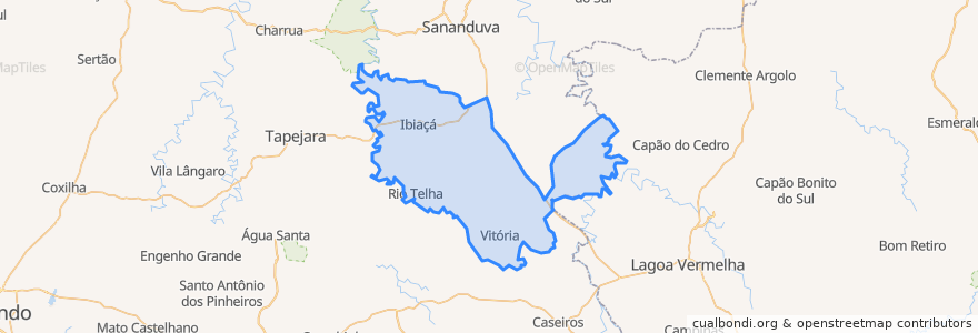 Mapa de ubicacion de Ibiaçá.