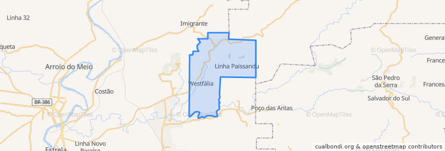 Mapa de ubicacion de Westfália.