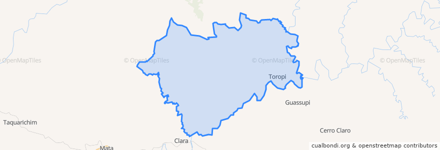 Mapa de ubicacion de Toropi.