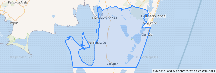 Mapa de ubicacion de Palmares do Sul.