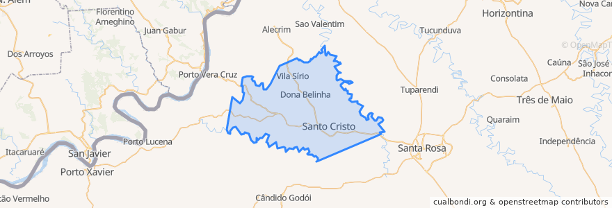 Mapa de ubicacion de Santo Cristo.