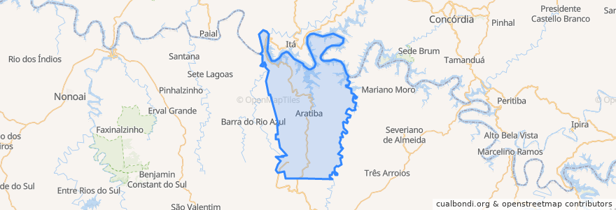 Mapa de ubicacion de Aratiba.