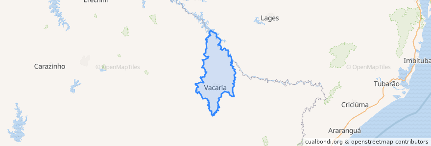 Mapa de ubicacion de Vacaria.