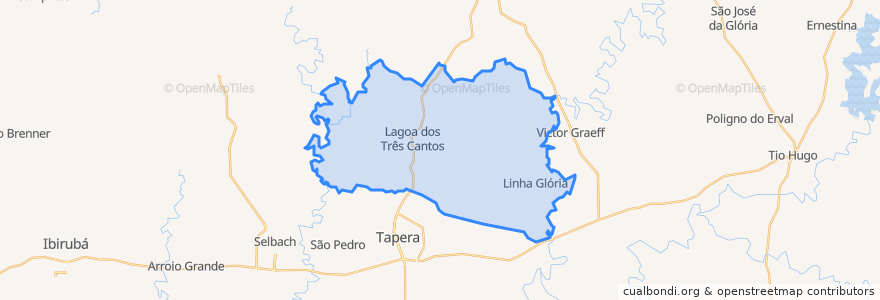 Mapa de ubicacion de Lagoa dos Três Cantos.