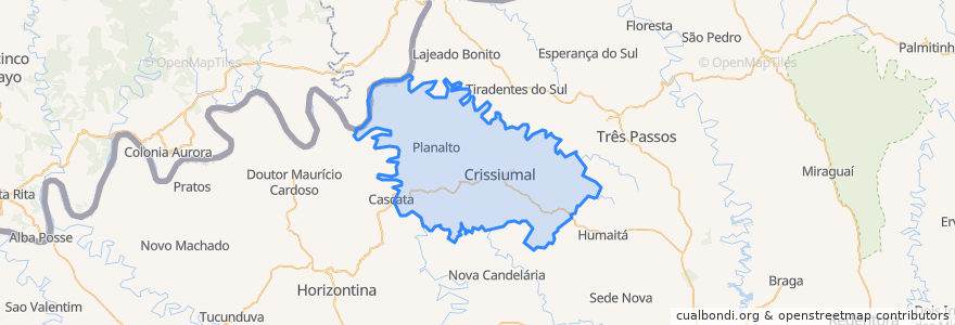 Mapa de ubicacion de Crissiumal.