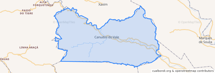 Mapa de ubicacion de Canudos do Vale.