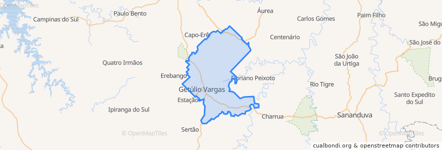 Mapa de ubicacion de Getúlio Vargas.