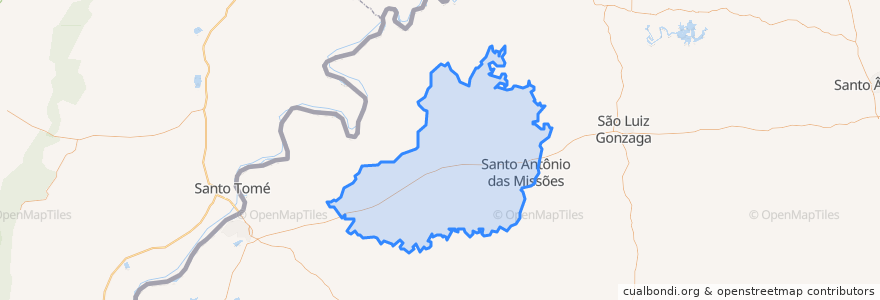 Mapa de ubicacion de Santo Antônio das Missões.