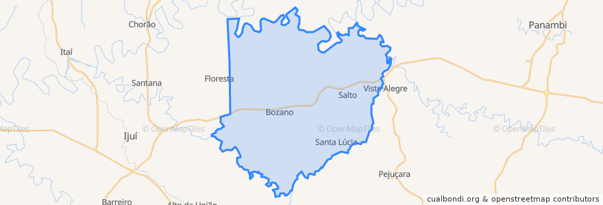 Mapa de ubicacion de Bozano.