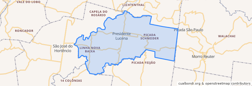 Mapa de ubicacion de Presidente Lucena.