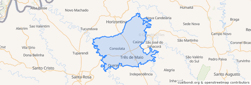 Mapa de ubicacion de Três de Maio.