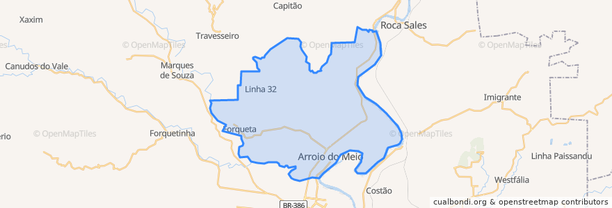 Mapa de ubicacion de Arroio do Meio.