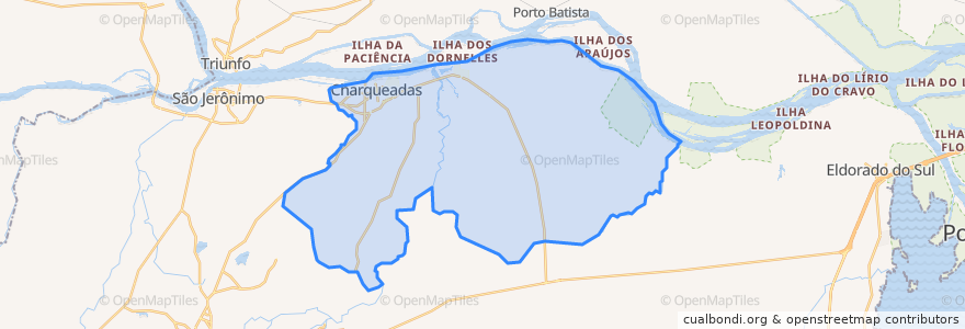 Mapa de ubicacion de Charqueadas.