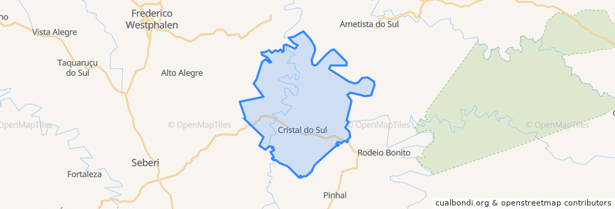 Mapa de ubicacion de Cristal do Sul.