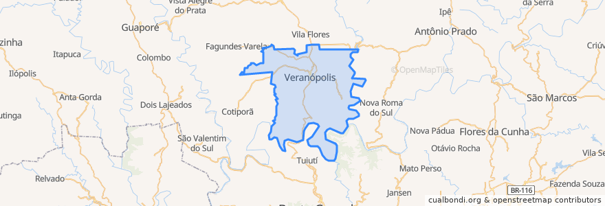 Mapa de ubicacion de Veranópolis.