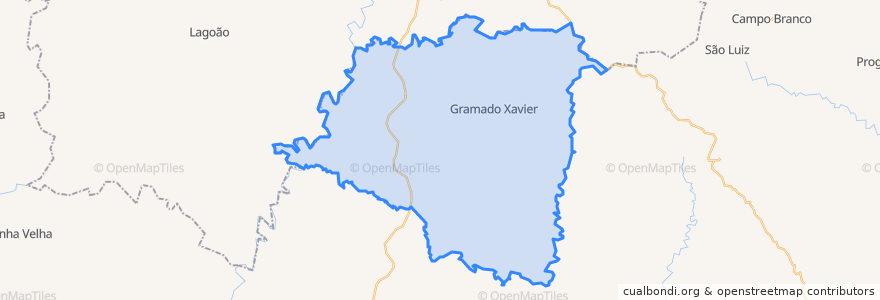 Mapa de ubicacion de Gramado Xavier.