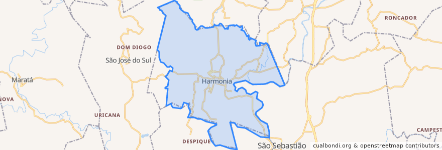 Mapa de ubicacion de Harmonia.