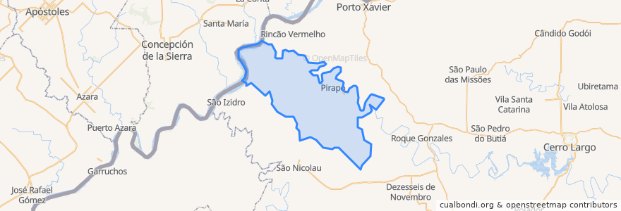 Mapa de ubicacion de Pirapó.