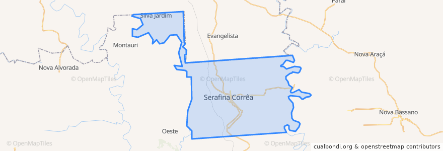 Mapa de ubicacion de Serafina Corrêa.