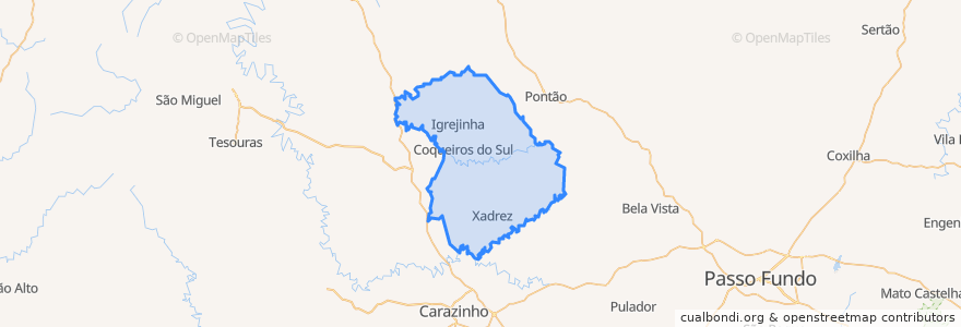 Mapa de ubicacion de Coqueiros do Sul.