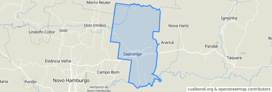 Mapa de ubicacion de Sapiranga.