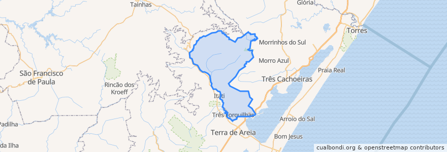 Mapa de ubicacion de Três Forquilhas.