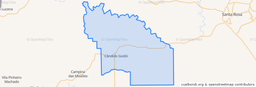 Mapa de ubicacion de Cândido Godói.