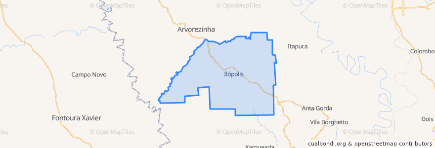 Mapa de ubicacion de Ilópolis.