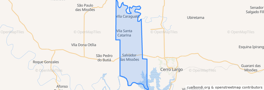 Mapa de ubicacion de Salvador das Missões.