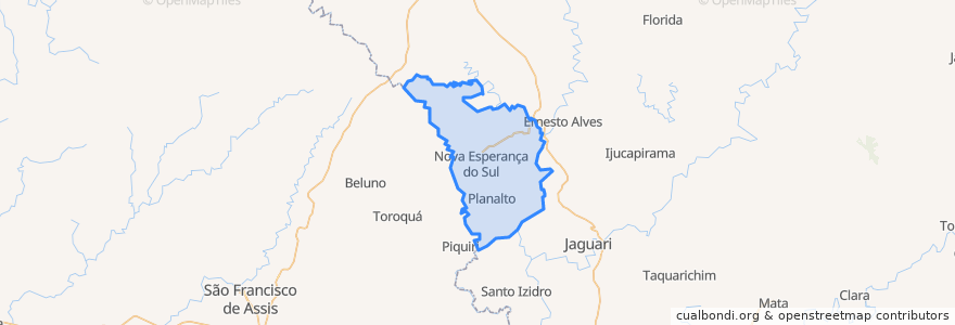 Mapa de ubicacion de Nova Esperança do Sul.