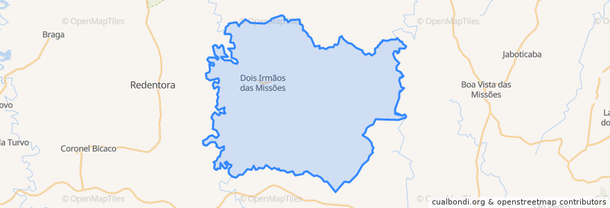 Mapa de ubicacion de Dois Irmãos das Missões.