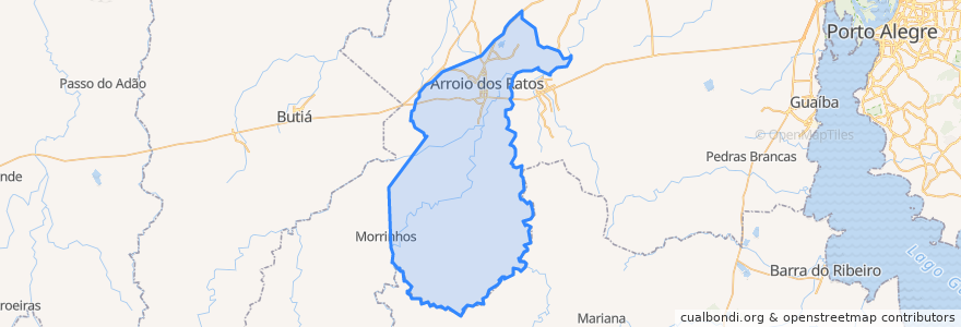 Mapa de ubicacion de Arroio dos Ratos.