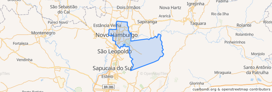 Mapa de ubicacion de Novo Hamburgo.