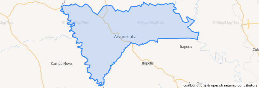 Mapa de ubicacion de Arvorezinha.