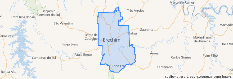 Mapa de ubicacion de Erechim.