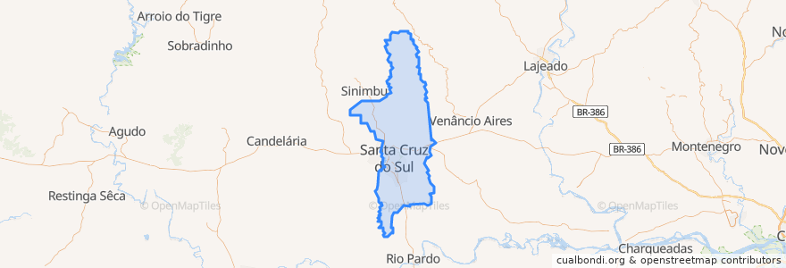 Mapa de ubicacion de Santa Cruz do Sul.