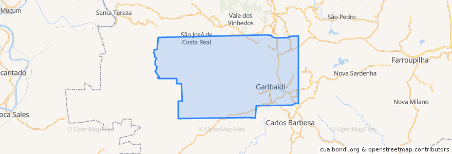 Mapa de ubicacion de Garibaldi.