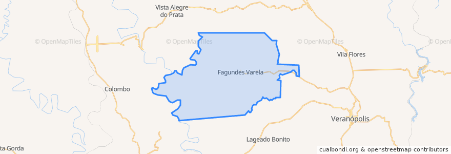 Mapa de ubicacion de Fagundes Varela.