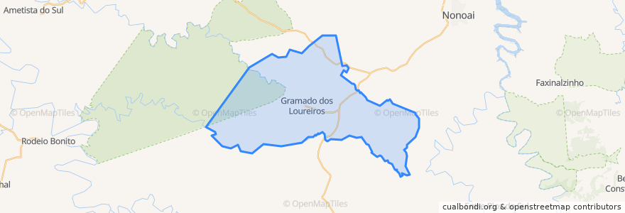 Mapa de ubicacion de Gramado dos Loureiros.