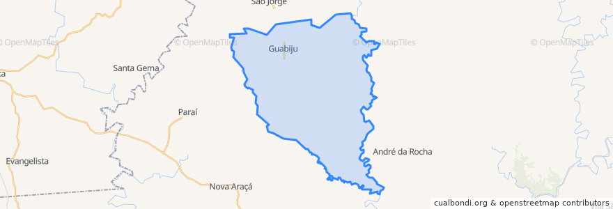 Mapa de ubicacion de Guabiju.