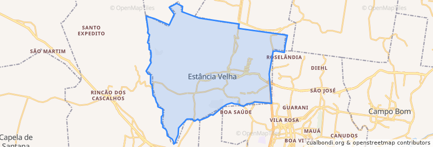 Mapa de ubicacion de Estância Velha.