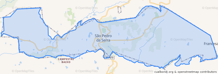 Mapa de ubicacion de São Pedro da Serra.